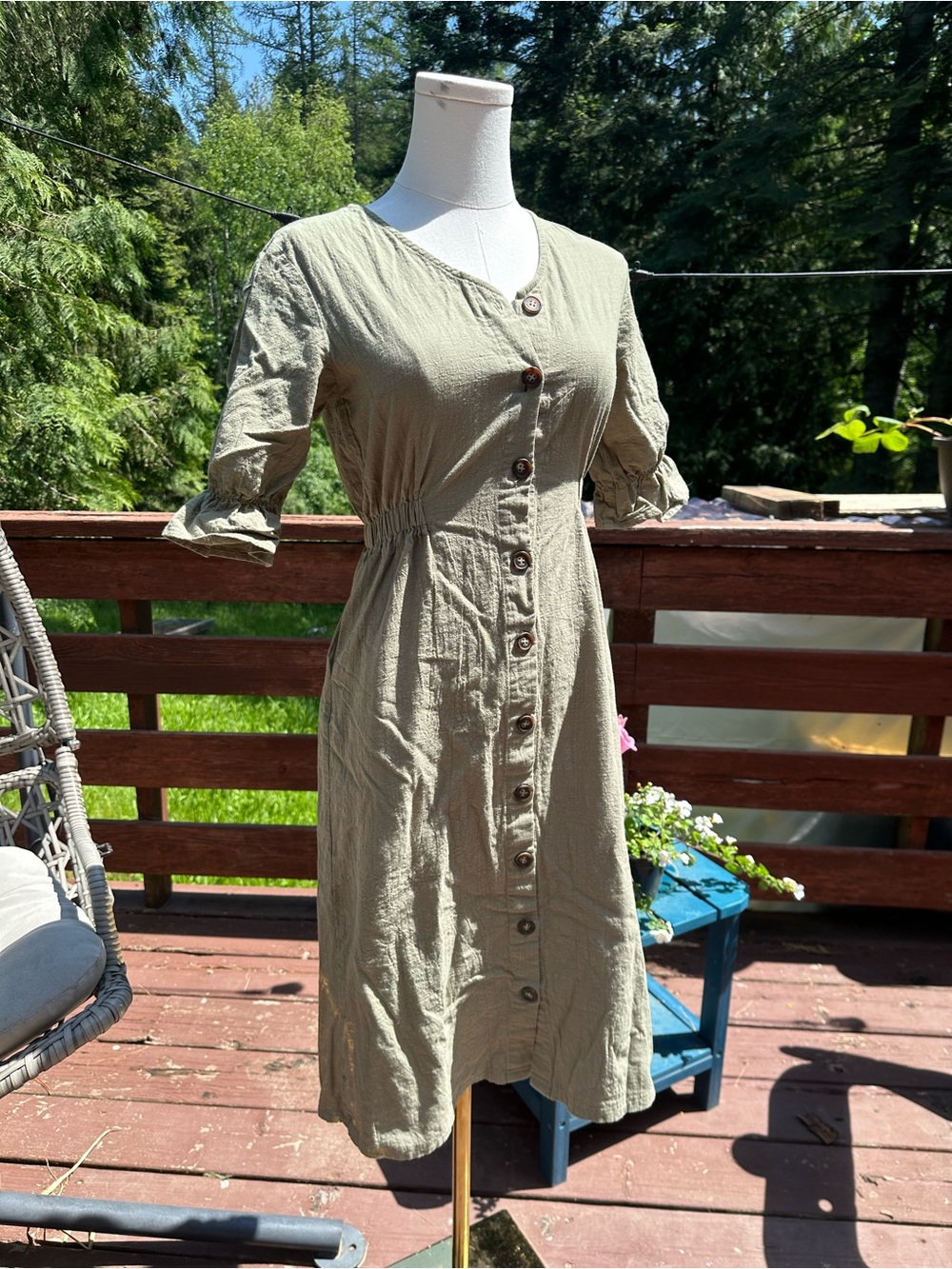 Sage Green Bailey’s Blossoms Cute Professional Dress XS - Perfect for Spring!